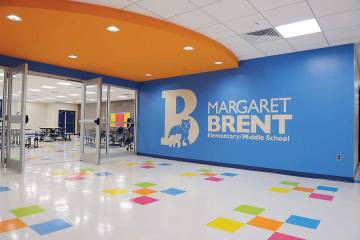 Entrance to renovated cafeteria at Margaret Brent Elementary/Middle School