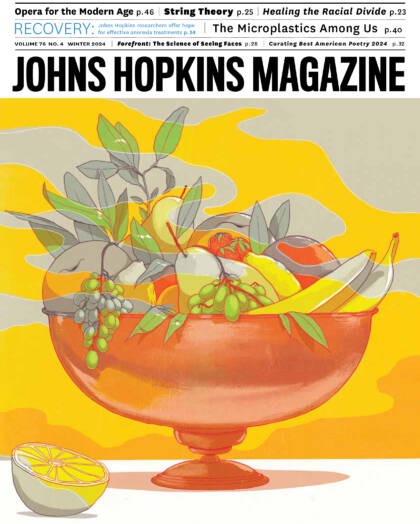 Cover of the Winter 2024 edition of Johns Hopkins Magazine